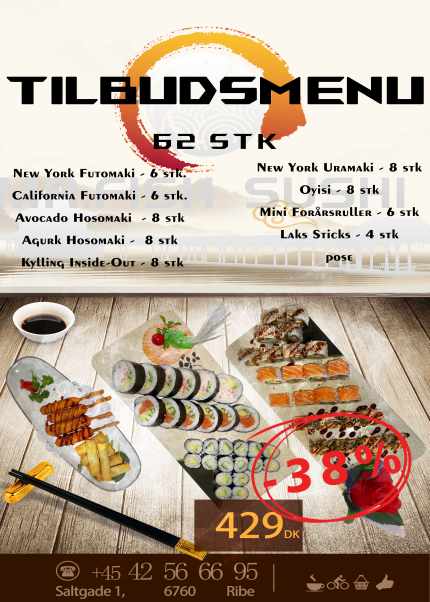 Tilbudsmenu 62 stk