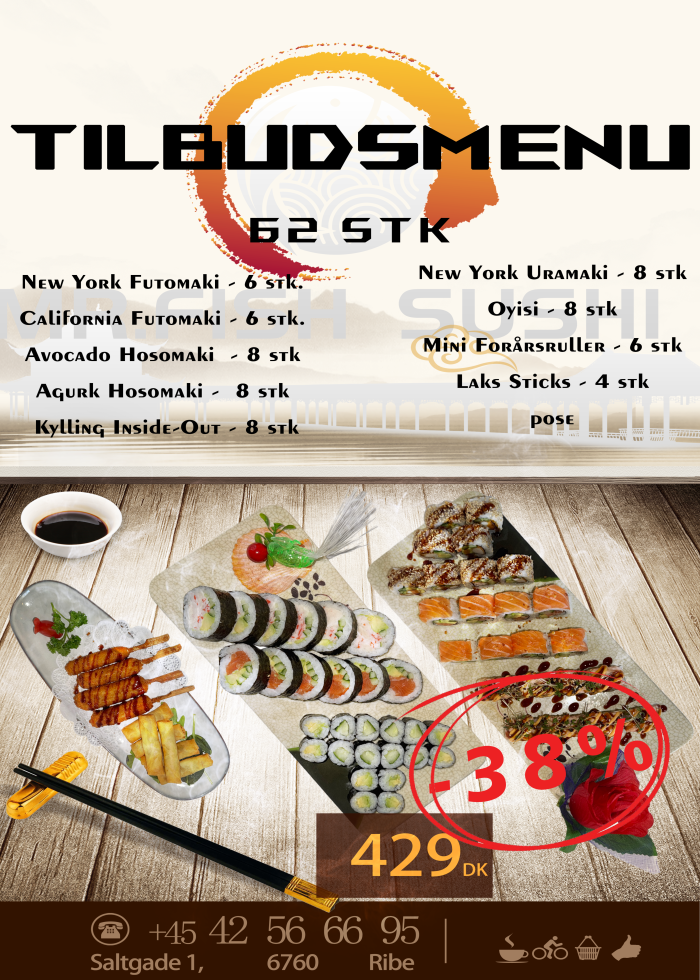 Tilbudsmenu 62 stk - Billede 1